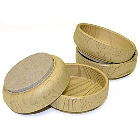 Richelieu Richelieu America 235737 2.37 in. TruGuard Inside Diameter Wood Grain Furniture Felt Cups; Pack of 4 235737